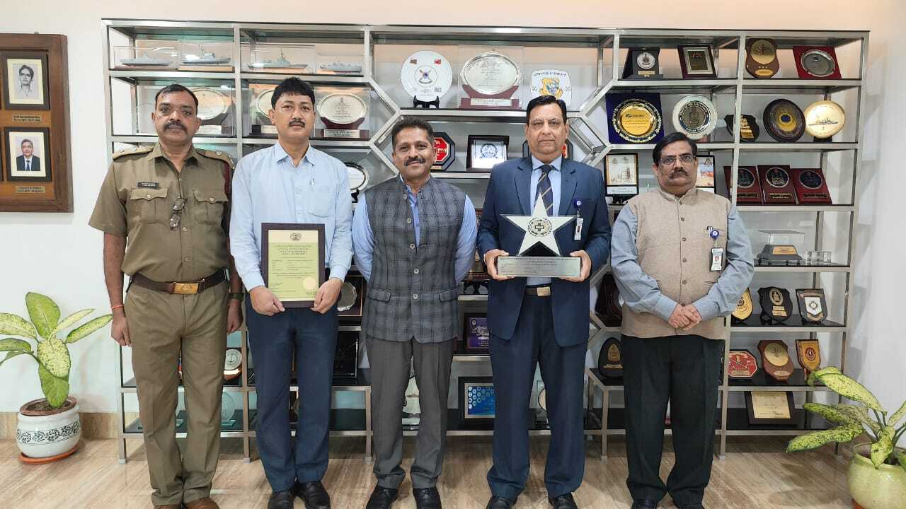 GRSE received prestigious WSO INDIA MARITIME OHS&E AWARDS 2022 in the categories of 'ENVIRONMENT EXCELLENCE' & 'FIRE EXCELLENCE' on 25 Jan 23